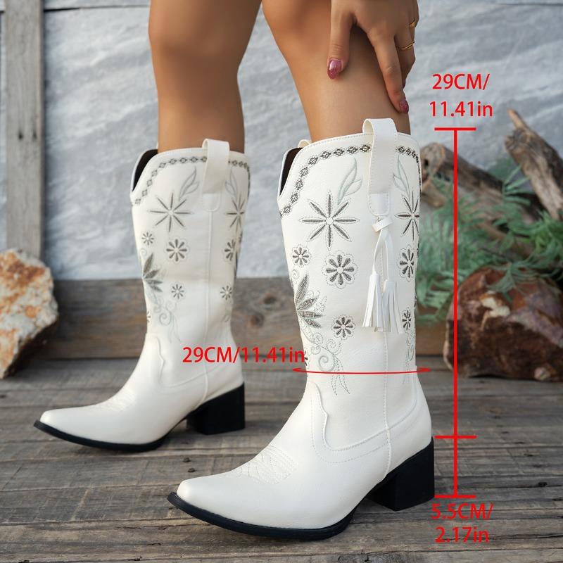 Vintage Outdoor Fashion - Винтажные женские ботфорты с вышивкой и